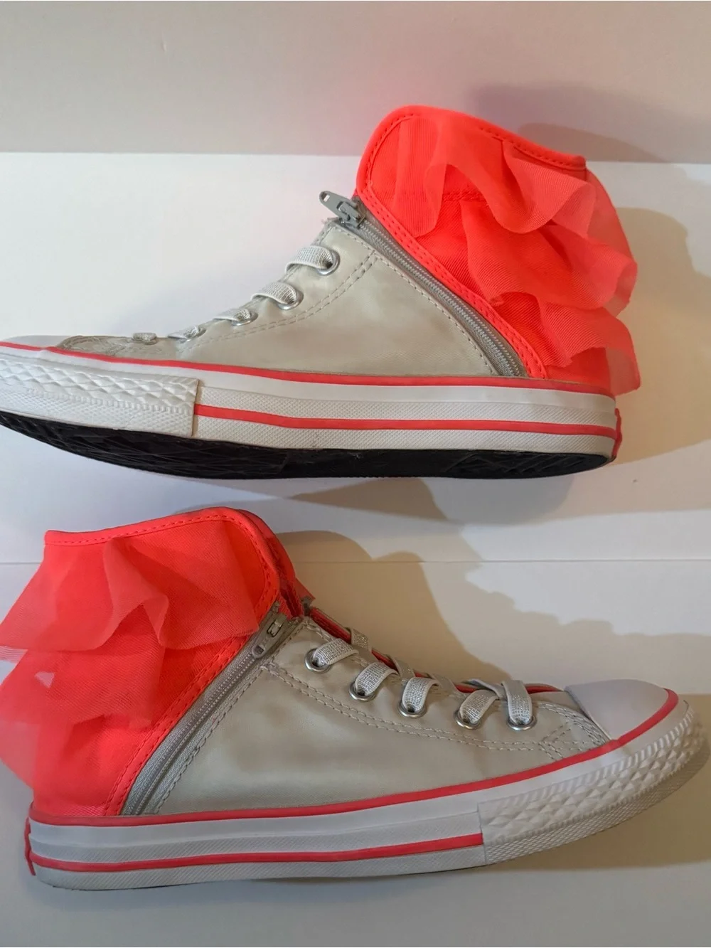 Converse CTAS Block Party High Top Ruffle Pink and White